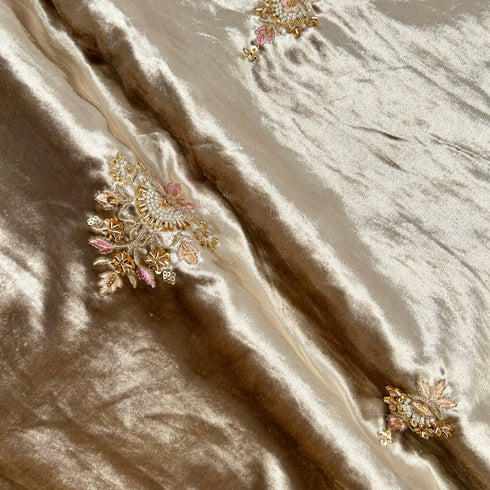 Cut Dana Thread Sequins Work Velvet Fabric - F5196